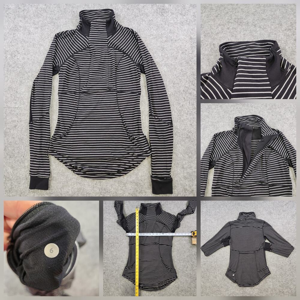 Lululemon Define Jacket Womens 6‎ Full Zip Scuba Activewear Yoga Athletic Stripe